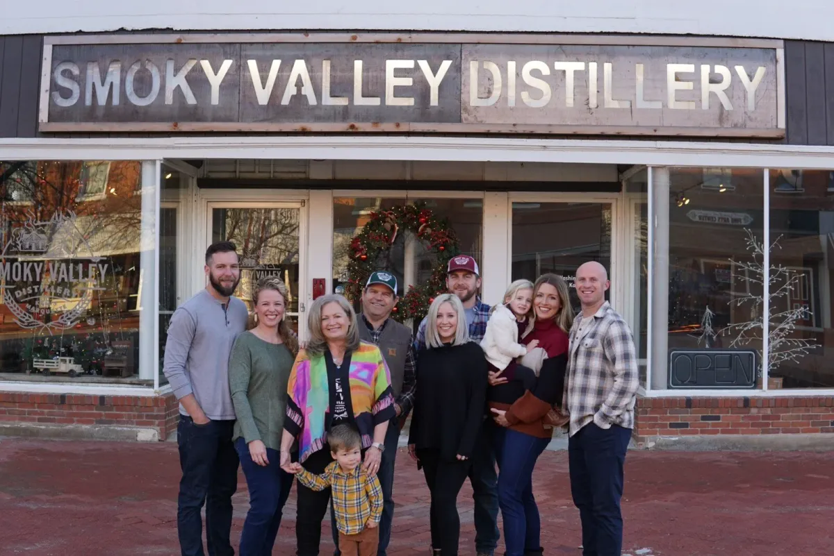 The historic COOP building in downtown Marquette, Kansas — home of Smoky Valley Distillery since 2020