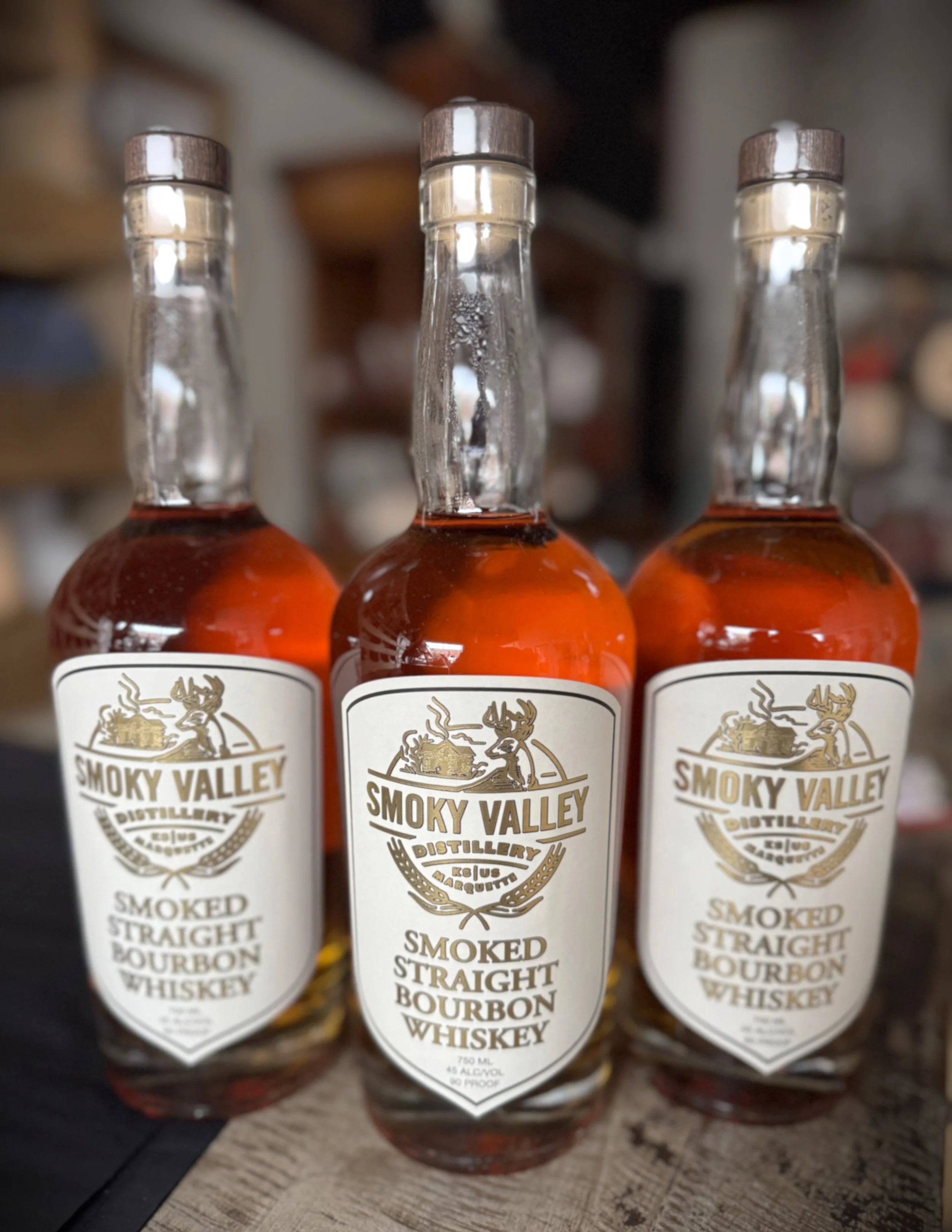 Smoked Straight Bourbon bottle — Smoky Valley Distillery
